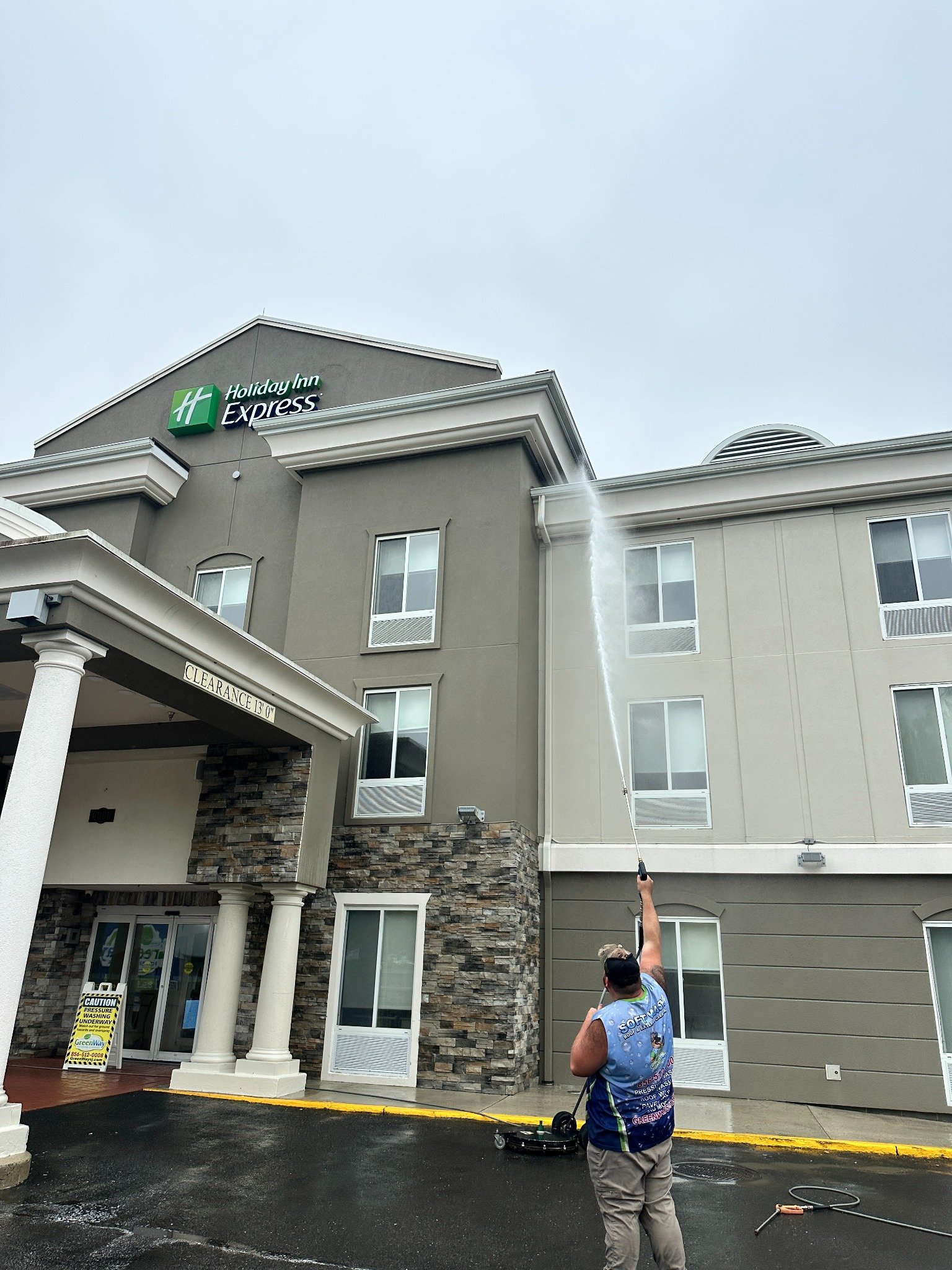 Aqua Boy commercial exterior cleaning at a New Jersey hotel