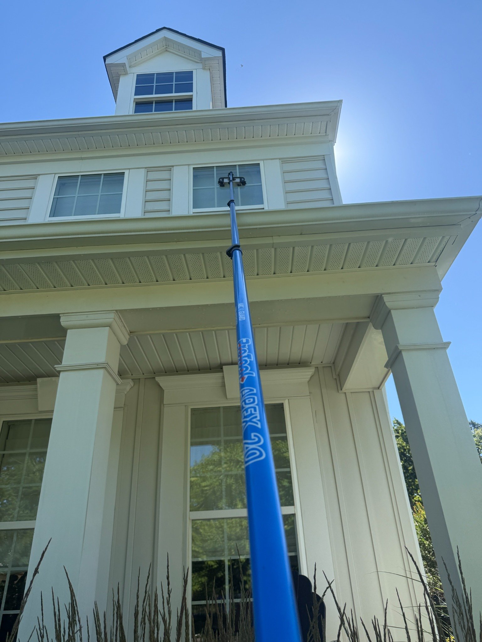 Pure water exterior window cleaning on a Medford NJ home
