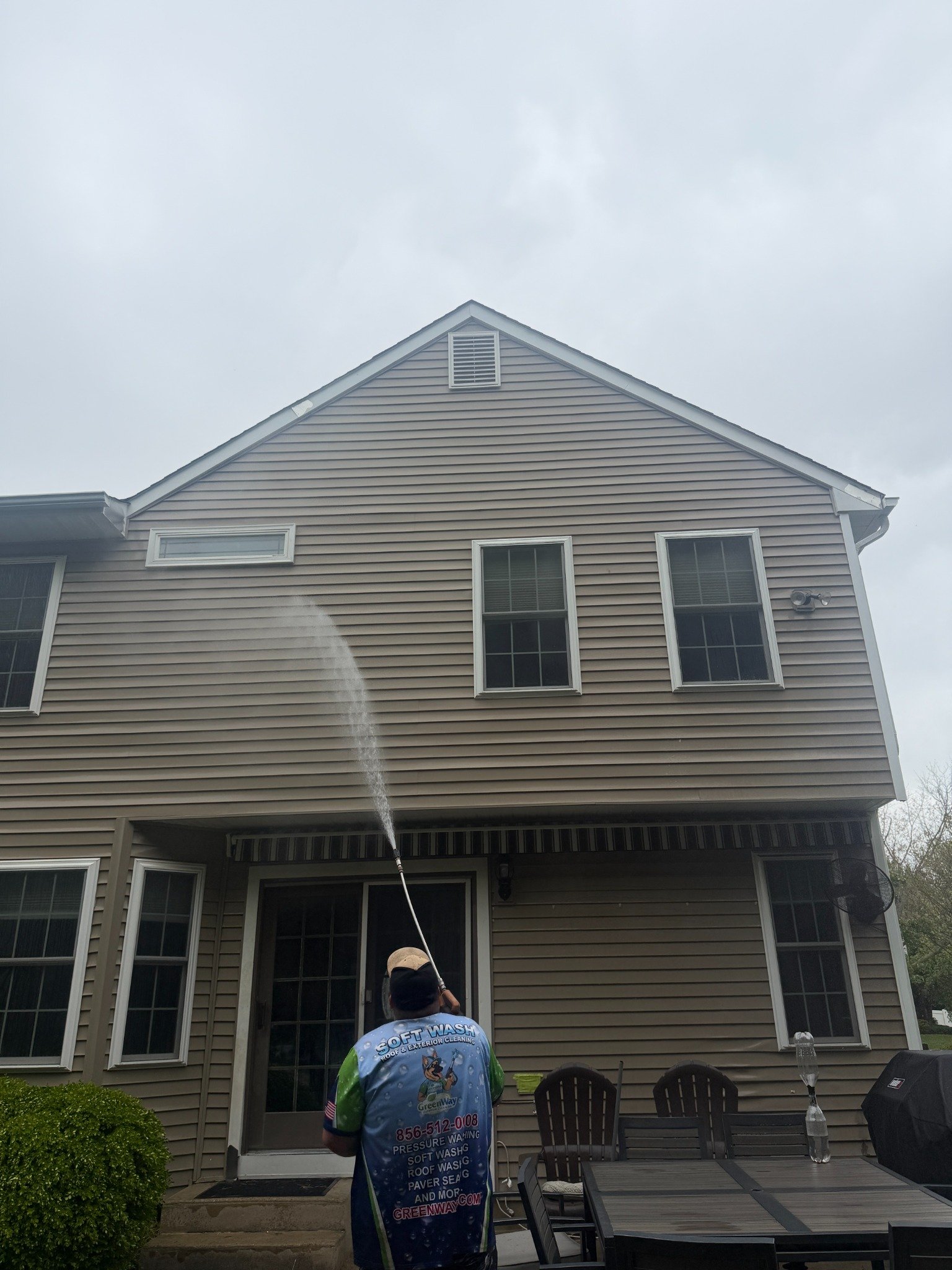 Soft washing a home in Marlton NJ